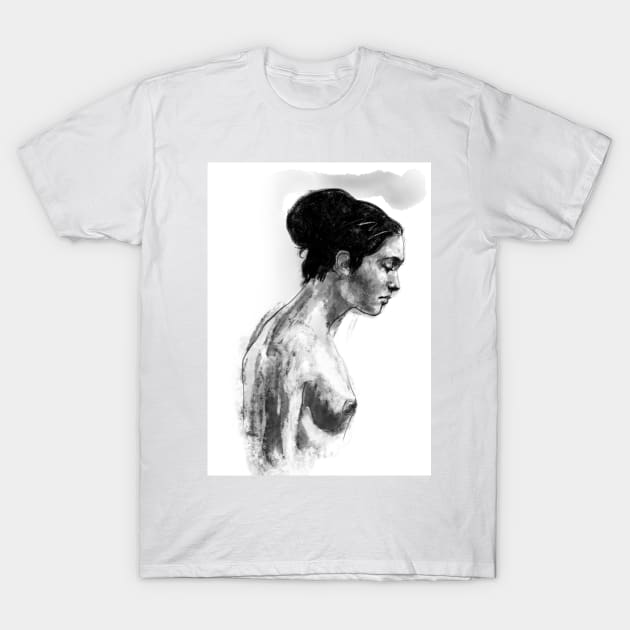 Illustration of a naked girl. T-Shirt by KUZO